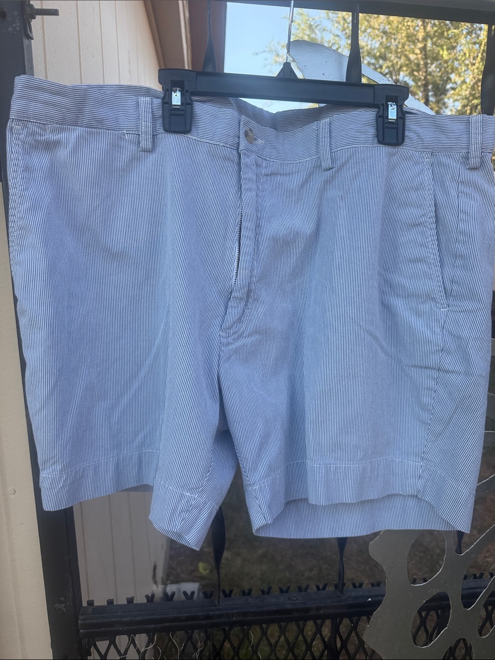 Polo by Ralph Lauren Light Blue Pinstripe Flat-Front Shorts